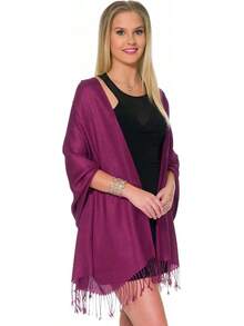 Shawls And Wraps Evening Dresses, Large Soft  Wedding Shawl - 李子 - 查看 3