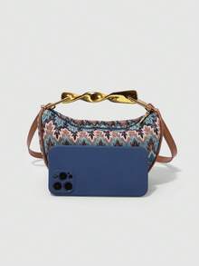 2025 New Unique Design PU Leather Handbag/Shoulder Bag, Metal Handle, High-End Quality - Blue - View 9