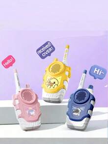 1 Pair Interactive Walkie Talkie Toys, Family Interaction Pretend Play Remote Conversation Toy, Easy Operation For Kids, Holiday Gift - Multicolor - View 9