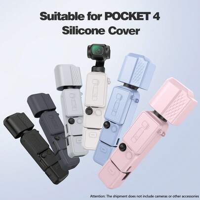 Bộ 6 ốp bảo vệ silicon cho OSMO Pocket 4, bao gồm ốp bảo vệ ống kính, ốp chống trầy xước và vỏ bọc tương thích với OSMO Pocket 4.