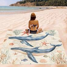 1 pieza Alfombra de playa con estampado de ballena, alfombra de playa extra grande, ligera y duradera. Ideal para viajes, campamentos y picnics. Tamaño extra grande para adultos. Muy adecuada para playas y aventuras al aire libre - estilo4 - Ver 2