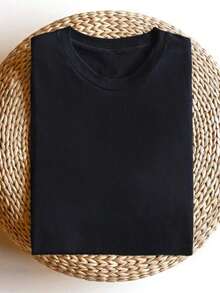 Camiseta Transpirable de Fe Cristiana para Mujer - Estampado Versículo Bíblico Salmo 23, Ligera, Cuello Redondo, Manga Corta, Blanca con Texto Verde, Ropa Casual para Exteriores - Top de Verano Lavable (Tallas de EE. UU.) Ropa de Mujer a la Moda - Negro - Ver 3