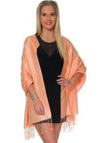 Shawls And Wraps Evening Dresses, Large Soft  Wedding Shawl - 桃 - 查看 2