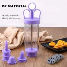 Molde para Galletas de Mantequilla, Pistola Multifuncional para, Pistola Decoradora de Galletas, Juego de Boquillas Decorativas, Herramienta de Cocina para Hacer Pasteles y Repostería - Púrpura malva - Ver 7