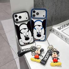 This Disney Mickey Mouse Pattern Lanyard Phone Case Features A Strong Magnetic Closure And Full Coverage Of Acrylic And TPU Material. It's Shockproof, Lightweight, And Suitable For IPhone17/16/11/13/15/15 Plus/15 Pro/15 Pro Max/12/14 Pro Max/11 Pro Max/12 Pro/12 Pro Max/13. It's A Popular Birthday Gift, Business Gift, Durable, Stain-Resistant, And Fingerprint-Resistant New Phone Case For Men And Women. It Also Includes A Mickey Mouse Phone Case And Mickey Mouse Doll Bracelet. Compatible With SamsungGalaxy S20, S21, S22, S23, And S24 Series. It's The Perfect Gift For Friends And Family. This Stylish Phone Case Is Fun, Lightweight, And Durable. IPhone17 Pro Max Phone Case, Minnie Phone Case. - 藍色 - 查看 2