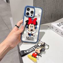 This Disney Mickey Mouse Pattern Lanyard Phone Case Features A Strong Magnetic Closure And Full Coverage Of Acrylic And TPU Material. It's Shockproof, Lightweight, And Suitable For IPhone17/16/11/13/15/15 Plus/15 Pro/15 Pro Max/12/14 Pro Max/11 Pro Max/12 Pro/12 Pro Max/13. It's A Popular Birthday Gift, Business Gift, Durable, Stain-Resistant, And Fingerprint-Resistant New Phone Case For Men And Women. It Also Includes A Mickey Mouse Phone Case And Mickey Mouse Doll Bracelet. Compatible With SamsungGalaxy S20, S21, S22, S23, And S24 Series. It's The Perfect Gift For Friends And Family. This Stylish Phone Case Is Fun, Lightweight, And Durable. IPhone17 Pro Max Phone Case, Minnie Phone Case. - 粉色 - 查看 6