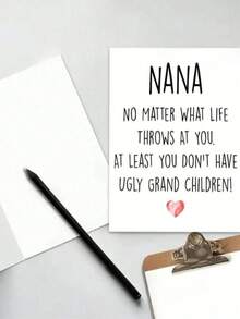 1pc "You Are The Best Nana" Birthday Card, Thoughtful & Heartwarming Birthday Greeting Card Suitable For Grandma - Nana's Grandson Is Not Ugly - View 3