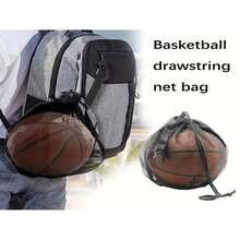 1/2pcs Portable Basketball Mesh Bag, Multi-Functional Drawstring Sports Storage Bag, Foldable High-Quality Sports Ball Bag, Compatible With Basketball, Soccer, Volleyball Storage, Suitable For Outdoor Travel, Court Training, Daily Ball Storage - Multicolor - View 4
