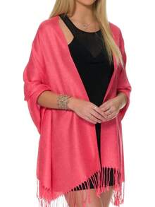 Shawls And Wraps Evening Dresses, Large Soft  Wedding Shawl - 粉紅紫紅色 - 查看 1