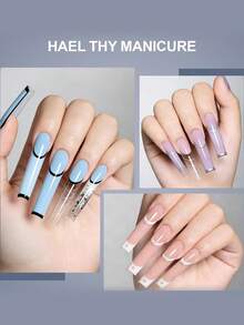 120pcs Space French Dual-Mode 12 Sizes Nail Extension Tips, Suitable For Quick Shaping Nails, Multi-Functional Manicure Tool, Suitable For Home DIY Manicure And Nail Art - Clear - View 8