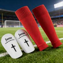 Set de 4 accesorios de fútbol - Esenciales para deportes de fútbol, que incluyen calcetines deportivos, plantillas de entrenamiento, transpirables, multicolor, adecuados para partidos de fútbol y entrenamiento - Multicolor - Ver 4