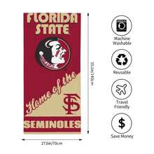 Florida State Unrsi1ty FSU Seminoles Beach Towel   O1fficial College MercH1andise   30  X 60 .1PC StY1LiS1H AbS1orbent For Pool BeachStY1LiS1H And Versatile, Wi1th Er AbS1orbent PR1operties, Sui1table For Various OcC1Asions Such As BatH1R1oom, Swimming, Gym, Yoga, Etc. Made Of S1oft And Comfortable MicR1ofiber, I1t'S1 Lightweight And Portable, WindpR1oof, SunpR1oof, And SandpR1oof, Perfect For Summer Travel, VaC1Ations, And BatH1R1oom D1Cor. - khăn tắm biển - Xem 3