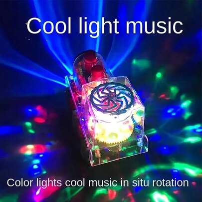 Kids Trains Toy, Boys' Obstacle-Avoiding Sensory Gear Train, With Music And LED Lights (Batteries Not Included), A Great Gift For Boys And Girls