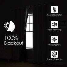 4 Pack Grommet Full Blackout Waterproof Curtains, Multi-Purpose Window Drapes For Bedroom, Shower Room & Outside Gazebo Decoration - màu xanh lá - Xem 2