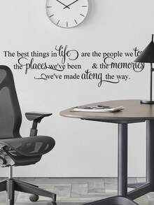 English Quotes Wall Sticker Collection: Warm And Inspirational / Kitchen Theme / Scripture Style, Black English Handwriting / Simple Pattern Design, Self-Adhesive Removable PVC Material, Living Room, Bedroom, Kitchen Wall Decoration. - Wall Stickers - View 2