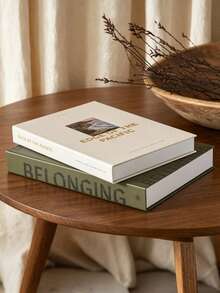 2 piezas Libros decorativos con temática costera y estilo INS, decoración minimalista moderna para mesa de centro de sala de estar, estilo japonés de bosque para decoración del hogar y oficina, accesorios de fotografía - multicolor - Ver 12