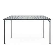 テラス屋根 ベランダ 屋根 ひさし大型 重量型 バルコニー 雨よけ サイクルポート 4本の柱 パーゴラ 亜鉛メッキ鋼 裏庭とバルコニーに適用 壁面取り付け基準に適合 - ブラック - チェックする 14