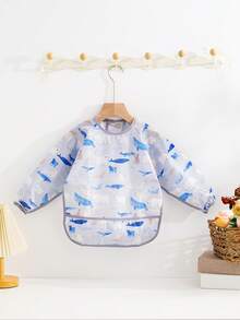 1pc Waterproof Bib, Suitable For 6-36 Months Infants & Toddlers Feeding Bib/Apron With Large Pocket - Multicolor - View 10