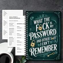 1pc Fun Spiral Password Notebook With Teal Cover & Gold Key Design - 70 Pages For Secure Internet & Computer Logins, Usernames & Passwords - Perfect For Home, Office, Or Scrapbooking Kit, Password Book,School Supplies,Back To School - Spiral Binding - View 3