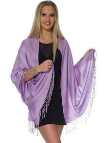 Shawls And Wraps Evening Dresses, Large Soft  Wedding Shawl - Pale Lilac - View 7