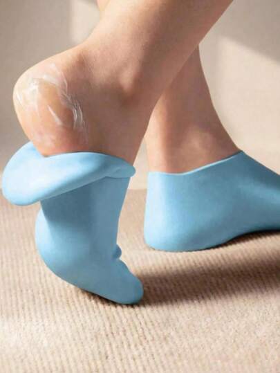 1 Pair Silicone Moisturizing Foot Socks, Effective Foot Care, Prevent Cracked Heels, Remove Dead Skin, Elastic Foot Socks, All-Day Moisture Locking, Prevent Dryness, Odorless, Easy To Wear And Remove, Soft And Comfortable Material.