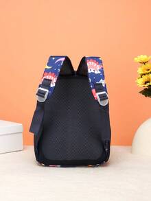 1pc Cartoon Dinosaur Pattern Backpack, Unique Design Suitable For Various Occasions, Multifunctional And Easy To Use, Suitable For Outdoor Activities, Recreation, Commuting, A Perfect Gift For Teenagers - Cosmic Red Dinosaur Blue - View 4