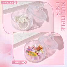Large Body Powder Puff And Container 3.54 Inc Women Powder Puff Wit Crystal   Dusting Powder Pink - 4 Ounce Pack Of 1 - View 5