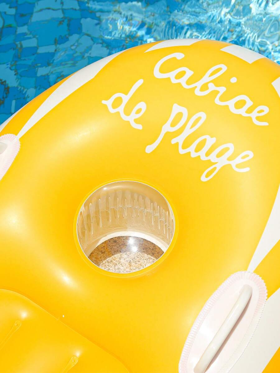 1pc Summer Thickened Striped Surf Pool Floats Inflatable Water Board Handles, Pool Inflatable, Beach Essentials, Pool Float - Multicolor - View 1