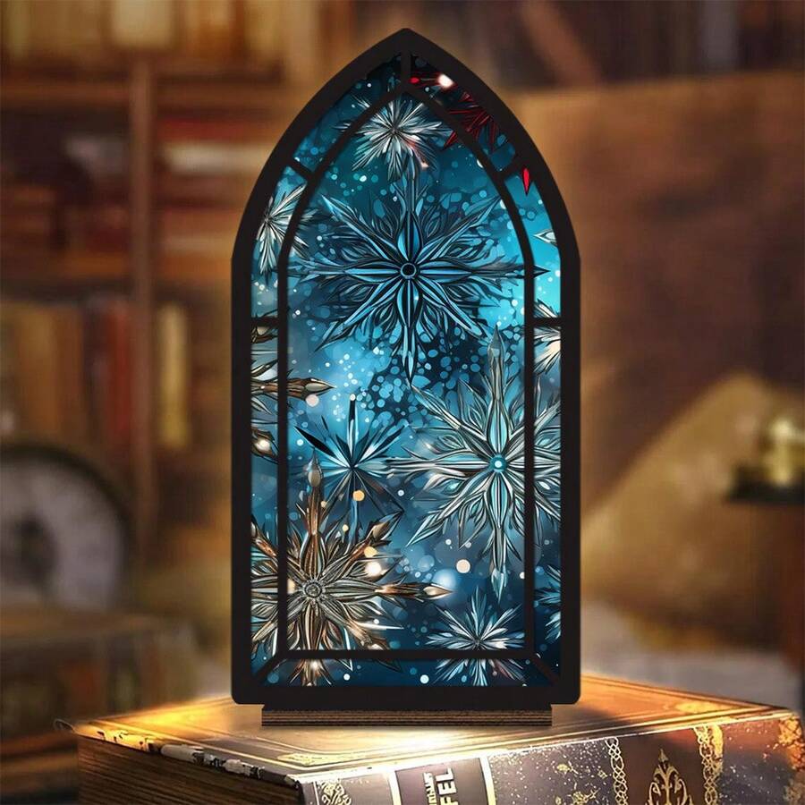 Nuova scultura in acrilico 2D a forma di fiocco di neve appassito, decorazione raffinata per angoli di libri, regalo perfetto per gli amanti dei libri, decorazione per librerie, ideale anche come regalo per il riscaldamento della casa o per Natale, articolo molto venduto e popolare - 1PC - Visualizzare 1