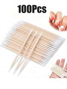 100/300/500 Pcs Disposable Ultra-Thin Lint-Free Wooden Mascara Wands - Fragrance-Free - White - View 9