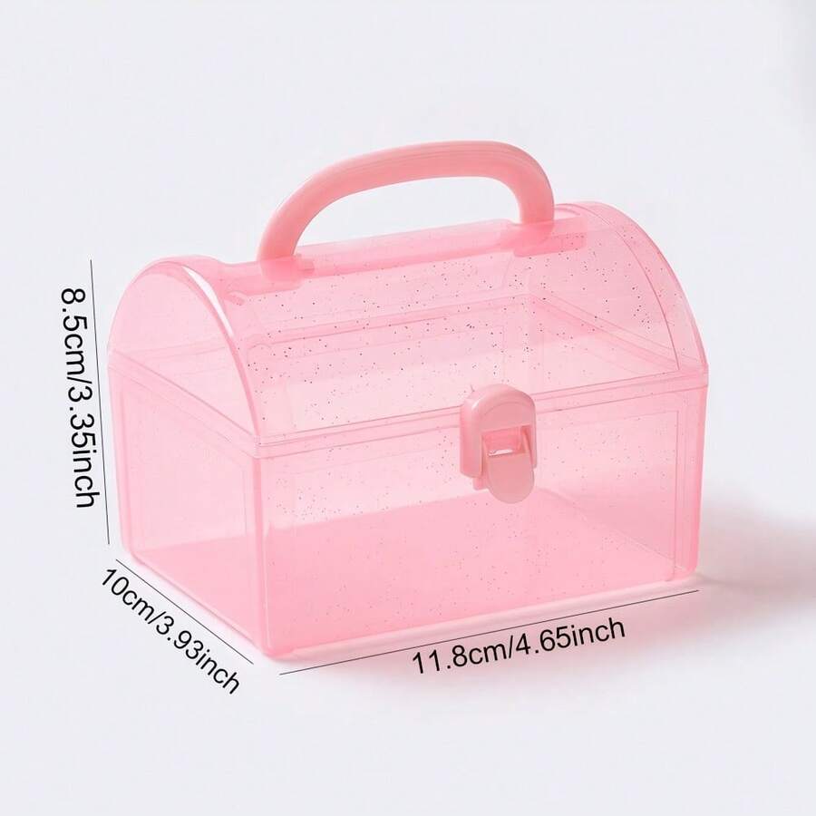Hộp đựng hạt nhựa hình chữ nhật, màu hồng, kích thước 11.81 x 10.01 x 8.51 cm. Thích hợp để đựng và bảo quản hạt làm quà tặng Halloween & Giáng sinh. - Nhiều màu - Xem 1