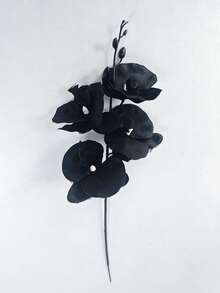 1/3pcs 17-Inch Artificial Black Orchid, Black Phalaenopsis, Artificial Phalaenopsis, Gothic Decor, Suitable For Room, Home, Kitchen, Wedding, Dining Table, Centerpiece, Office, Garden, Party, Holiday, Spring Decoration - Black - View 8