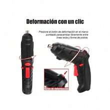 Destornillador Multifunción de 3 6 V Recargable por USB de Luz LED de Litio - Negro - Ver 5