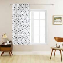 1pc/2pcs Embroidered Sheer Curtain/Tree Branch Embroidered Textured Linen-Like Curtain/Top Metal Grommet Design Sheer Curtain/Indoor Lighting Balanced Filtering Transparent Curtain/Suitable For Living Room, Bedroom, Study, Kitchen, Home Decor, Farmhouse, Villa - Black - View 24