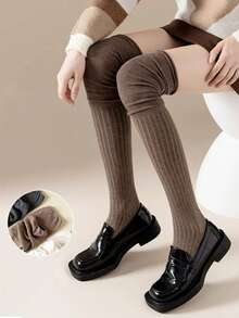 1 Pair Women's Multi-Color Patchwork Over-The-Knee Comfortable Long Socks, Versatile Daily Wear - Multicolor - View 1