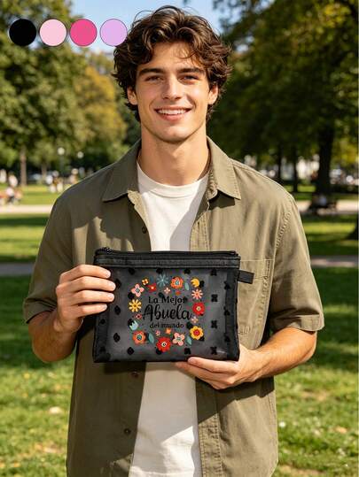 这款印有“La Mejor”图案的女士便携式化妆包，集多功能化妆包、收纳包、便携式化妆品储物袋、珠宝配件收纳于一体，是返校、生日、节日、教师节礼物、返校必备单品、铅笔盒、多用途收纳包、返校礼物、化妆包、护肤包、洗漱包、储物袋、旅行必备、宿舍必备、伴娘礼物、母亲节礼物、生日礼物、朋友礼物等的理想之选。