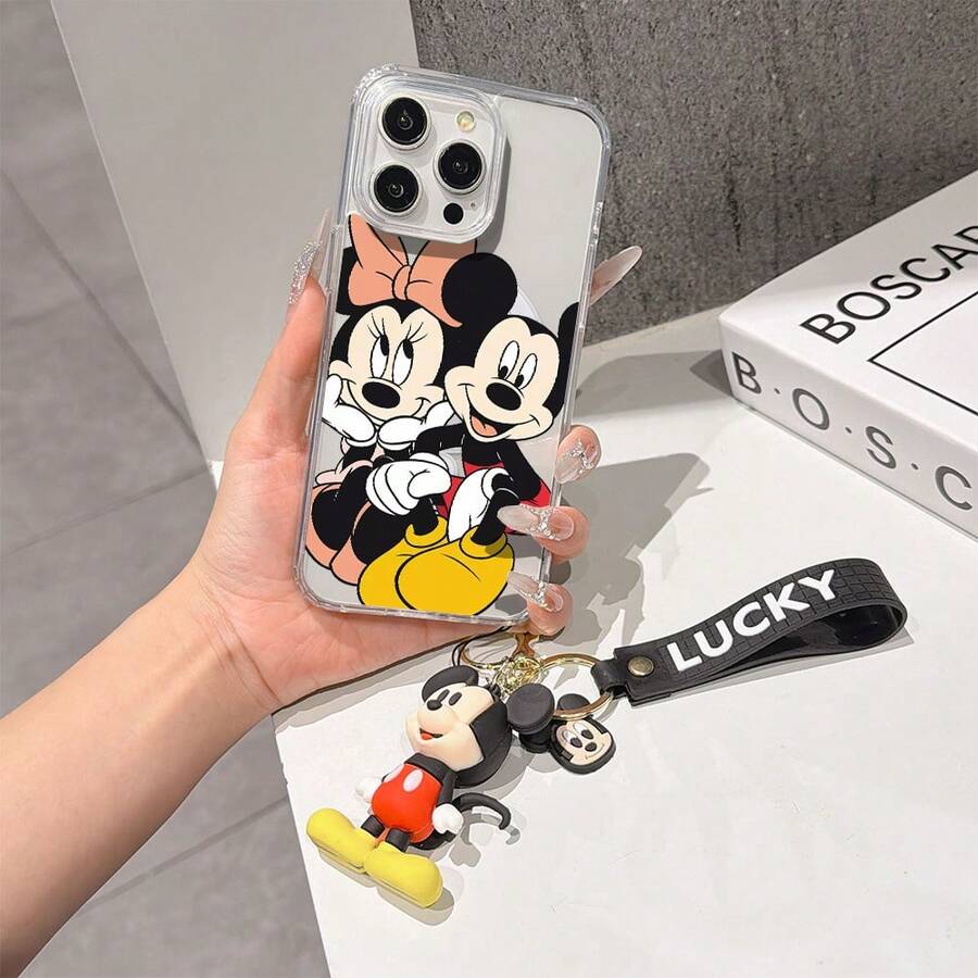 This Disney Mickey Mouse Pattern Lanyard Phone Case Features A Strong Magnetic Closure And Full Coverage Of Acrylic And TPU Material. It's Shockproof, Lightweight, And Suitable For IPhone17/16/11/13/15/15 Plus/15 Pro/15 Pro Max/12/14 Pro Max/11 Pro Max/12 Pro/12 Pro Max/13. It's A Popular Birthday Gift, Business Gift, Durable, Stain-Resistant, And Fingerprint-Resistant New Phone Case For Men And Women. It Also Includes A Mickey Mouse Phone Case And Mickey Mouse Doll Bracelet. Compatible With SamsungGalaxy S20, S21, S22, S23, And S24 Series. It's The Perfect Gift For Friends And Family. This Stylish Phone Case Is Fun, Lightweight, And Durable. IPhone17 Pro Max Phone Case, Minnie Phone Case. - Trong sáng - Xem 1