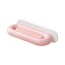 Wall-Mounted Waterproof Punch-Free Toothbrush Storage Holder With Dopamine-Style Toothpaste Squeezer - 藍色和黃色 - 查看 2
