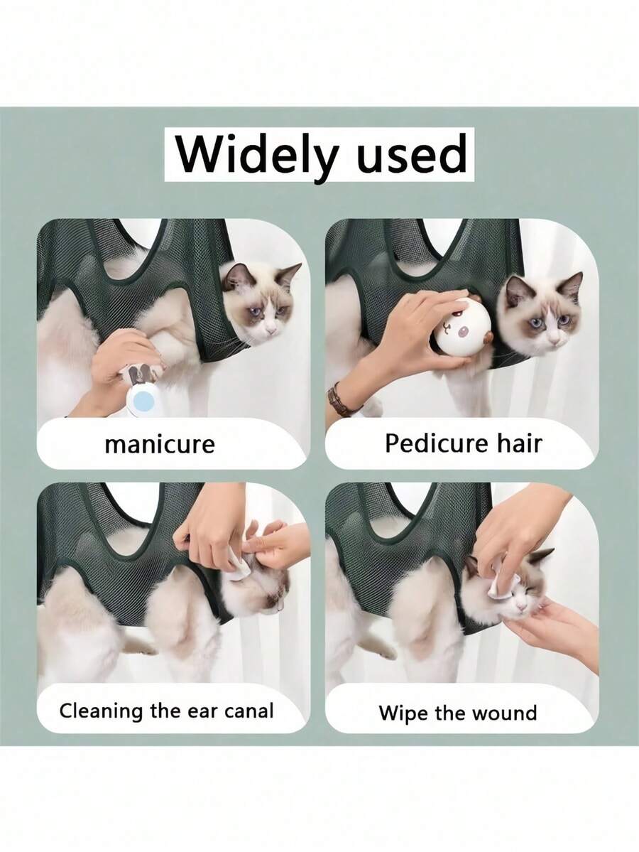 宠物猫狗美容修剪指甲防抓咬固定袋洗澡修剪束缚袋美容吊床悬挂式宠物用品 - 彩色 - 查看 1