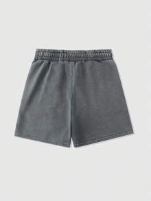 Handmade With Love Retro Print Shorts With Elastic Waistband And Pocket Design.Pink Print Pattern Includes PARBOY WORLDWIDE Lettering And Star Logo.Home Leisure Shorts Are Suitable For Sleeping, Home, And Travel - Machine Washable Shorts Jeans Casual Dress Baggy Pants - Xám - Xem 2
