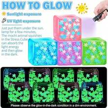 Adult Stress-Relief Toy, Glowing Snowflake Cube Squeeze Ball, Slow-Rebound Candy Toy, Sensory Toy, Malt Ball Stress-Relief, Suitable For Party Favors And Birthday Gifts. - 1件藍色 - 查看 6