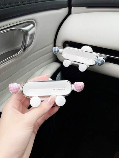 Plaid Heart-Shaped Car Phone Holder, Creative Car Air Vent Phone Stand, Car Phone Mount Accessories