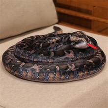 130cm/51.18inch Long Realistic Snake Plush Toy, Soft And Fluffy Stuffed Animal, Rattlesnake/Python/Corn Snake, Suitable For Room Decoration, Party Decoration, April Fool's Day, Halloween, Birthday Gift, Holiday Gift. - Multicolor - View 15