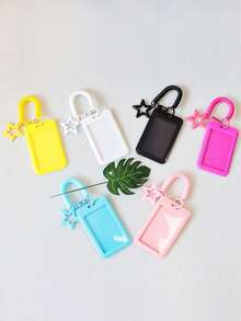 Spring Retractable Star Wristband With ID Card Holder, Cute Bag Charm Keychain, Ideal Gift For Women, Students, Teachers, Friends, Car Accessories, Backpacks, Schools, Gothic Y2K Style Lanyard With ID Card Slot, Christmas Gift For Cars, Teachers, Sisters Gifts For Mother, Father, Graduation, And Teacher - Multicolor - View 4