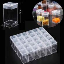 10/30 PIEZAS Frascos de almacenamiento de bordado de diamantes Contenedores de almacenamiento de cuentas pequeñas Recargas de caja de almacenamiento de plástico transparente para herramientas de costura DIY Uñas para objetos pequeños - Multicolor - Ver 2
