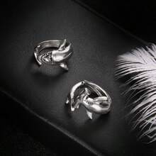 Anillo ajustable de tiburón martillo, estilo punk de moda - Plata antigua - Ver 7