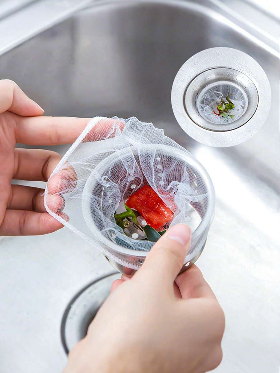 100/200/300個廚房水槽排水過濾網，拋棄式細網水槽濾網，易清潔廚房排水保護器
