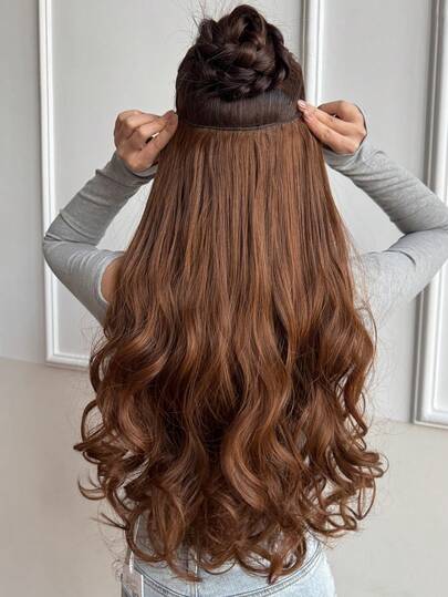 Tóc nối kẹp 20 inch, tóc giả sợi tổng hợp gợn sóng tự nhiên, giúp tăng độ dày cho tóc, phù hợp cho nữ, có nhiều màu sắc để lựa chọn.