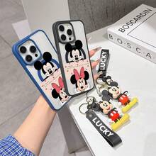 This Disney Mickey Mouse Pattern Lanyard Phone Case Features A Strong Magnetic Closure And Full Coverage Of Acrylic And TPU Material. It's Shockproof, Lightweight, And Suitable For IPhone17/16/11/13/15/15 Plus/15 Pro/15 Pro Max/12/14 Pro Max/11 Pro Max/12 Pro/12 Pro Max/13. It's A Popular Birthday Gift, Business Gift, Durable, Stain-Resistant, And Fingerprint-Resistant New Phone Case For Men And Women. It Also Includes A Mickey Mouse Phone Case And Mickey Mouse Doll Bracelet. Compatible With SamsungGalaxy S20, S21, S22, S23, And S24 Series. It's The Perfect Gift For Friends And Family. This Stylish Phone Case Is Fun, Lightweight, And Durable. IPhone17 Pro Max Phone Case, Minnie Phone Case. - màu đen - Xem 4
