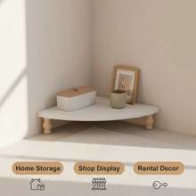 Vintage Wooden Corner Shelf, Multi-Functional Wooden Display Rack, Suitable For Kitchen, Living Room, Cabinet Corner, Space-Saving Storage Essential - White - View 1